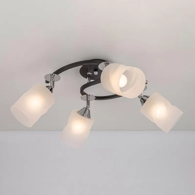 Стеклянная потолочная люстра Сиерра CL119241 цилиндр белая Citilux Стеклянная потолочная люстра Сиерра CL119241 цилиндр белая Citilux