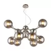 Стеклянная подвесная люстра Helen APL.905.03.09 форма шар серая Aployt