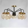 Стеклянная потолочная люстра Вита 220012905 бежевая форма шар MW-Light