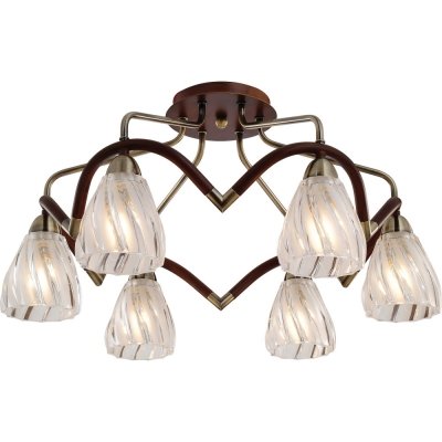 Потолочная люстра 407 407-06-53ABW antique brass + walnut N-Light