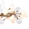 Стеклянная подвесная люстра Babylon 2515-15P форма шар белая Favourite