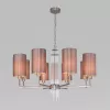 Подвесная люстра Soffio 60134/8 никель бежевая цилиндр Eurosvet