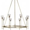 Стеклянная подвесная люстра Torche De Verre 8614P/8 gold прозрачная DeLight Collection