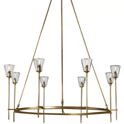 Стеклянная подвесная люстра Torche De Verre 8614P/8 gold DeLight Collection