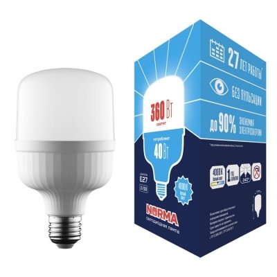 Лампочка светодиодная  LED-M80-40W/4000K/E27/FR/NR Volpe