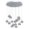 Стеклянный подвесной светильник Капелия 730010315 серый форма шар DeMarkt