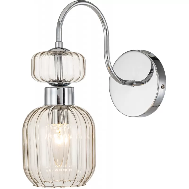 Стеклянное бра Gloss 1141/1A Chrome/Beige форма шар прозрачное Escada Стеклянное бра Gloss 1141/1A Chrome/Beige форма шар прозрачное Escada