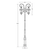 Стеклянный наземный фонарь ROMA L 95210LA/18/E7 Bl прозрачный Oasis Light