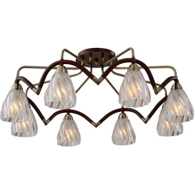 Потолочная люстра 407 407-08-53ABW antique brass + walnut N-Light