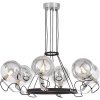 Стеклянная подвесная люстра Marseo LDP 9110-6 BK+CHR прозрачная форма шар Lumina Deco