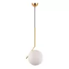 Стеклянный подвесной светильник Sorento LDP 1215-200 WT+GD форма шар белый Lumina Deco