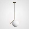 Стеклянный подвесной светильник  40,623 форма шар белый ImperiumLoft