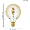 Стеклянный лампочка светодиодная филаментная Lm_led_e27 12581 цвет янтарь Eglo