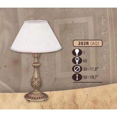 Интерьерная настольная лампа 202R 202R/1 AQ BEIGE SHADE Riperlamp