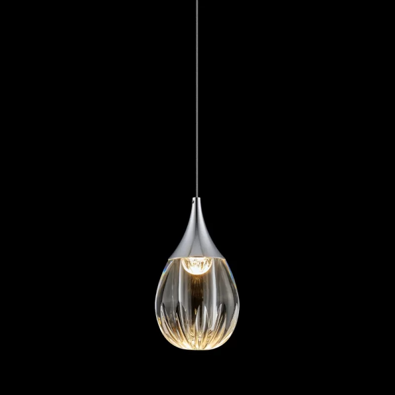 Подвесной светильник Stilla MD24001004-1A chrome/clear капля прозрачный DeLight Collection Подвесной светильник Stilla MD24001004-1A chrome/clear капля прозрачный DeLight Collection
