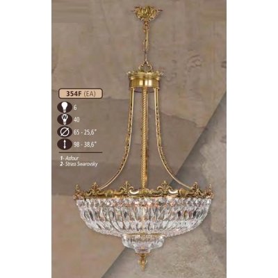 Подвесная люстра 354F 354F/6 EA CRYSTAL ASFOUR Riperlamp