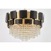 Стеклянная подвесная люстра Molina LDP 7045-600 BK+GD прозрачная Lumina Deco