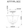 Стеклянная потолочная люстра Bell A7771PL-3CC конус серая Artelamp