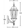 Стеклянный настенный фонарь уличный ASTORIA 2M 91401M Gb ромб прозрачный Oasis Light