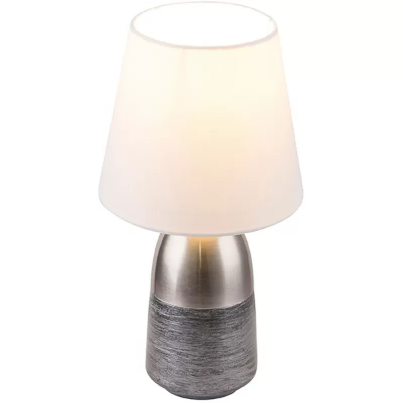 Интерьерная настольная лампа Eugen 24135W белый конус Globo Интерьерная настольная лампа Eugen 24135W белый конус Globo