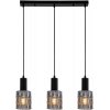 Стеклянный подвесной светильник Rain 10189/3S Black цилиндр Escada