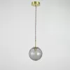 Стеклянный подвесной светильник  Aska01 серый форма шар ImperiumLoft