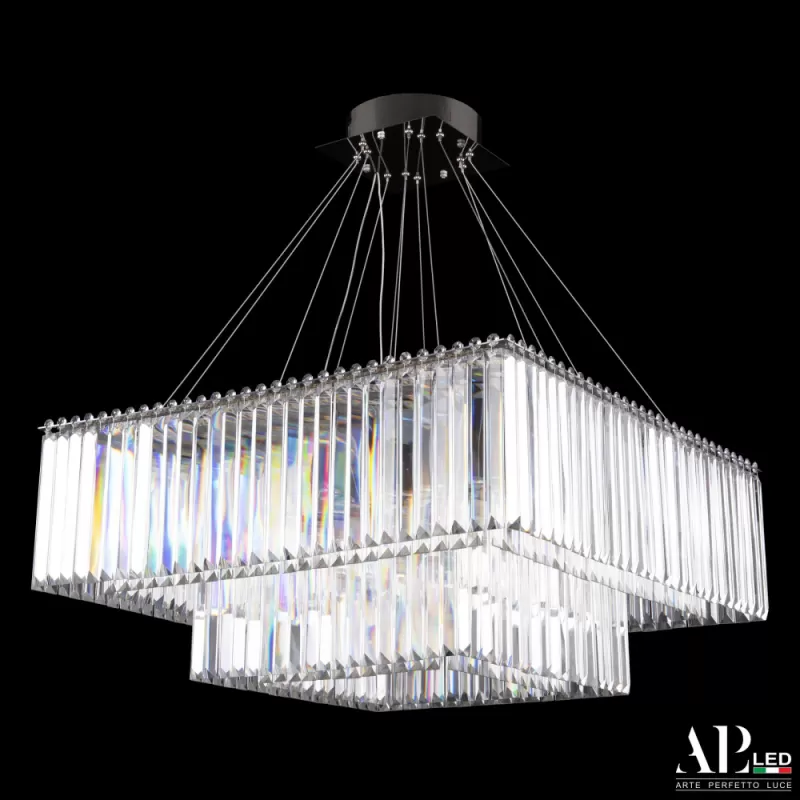 Хрустальная подвесная люстра Sicilia SH10.71.2D.A.Ni.4000 прозрачная APL LED Хрустальная подвесная люстра Sicilia SH10.71.2D.A.Ni.4000 прозрачная APL LED