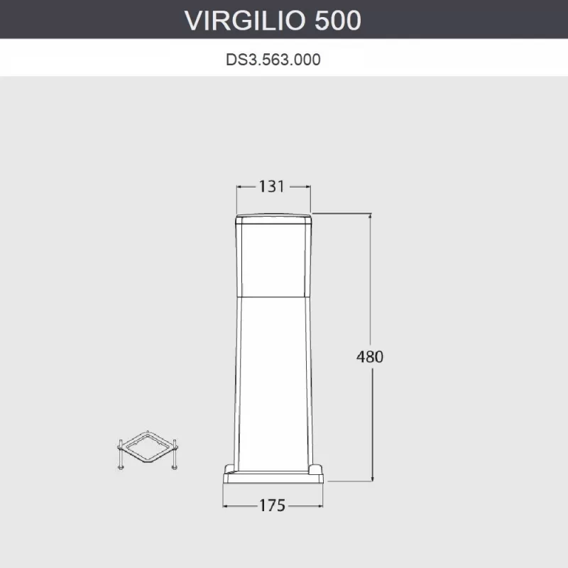 Наземный светильник Virgilio DS3.563.000.WYF1R белый Fumagalli Наземный светильник Virgilio DS3.563.000.WYF1R белый Fumagalli