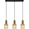 Стеклянный подвесной светильник Rain 10189/3S Brass цилиндр цвет янтарь Escada