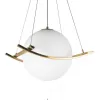 Стеклянный подвесной светильник Swing 10424/300 форма шар белый Loft It