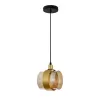 Стеклянный подвесной светильник Hurricane 1139/1P Black/Gold цилиндр цвет янтарь Escada