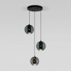 Стеклянный подвесной светильник Cobble 50258/3 LED дымчатый/бирюзовый форма шар Eurosvet
