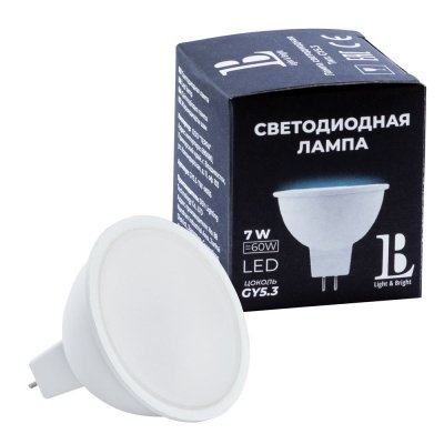 Лампочка светодиодная  GU5,3-7W-MR16-3000K_lb L&B