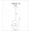 Стеклянный подвесной светильник Klaster V6010-1P белый форма шар