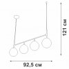 Стеклянный подвесной светильник  V47170-8/4S форма шар белый Vitaluce