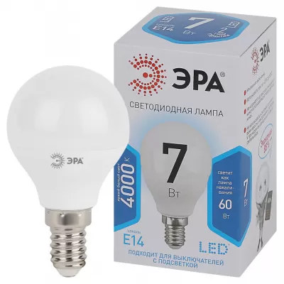 Лампочка светодиодная  LED P45-7W-840-E14 ЭРА