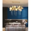 Стеклянная подвесная люстра Britannica 8898P/BL gold/smoky цвет янтарь DeLight Collection