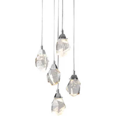 Светодиодный подвесной светильник Crystal rock OM820083-5C (MD-020B-5 chrome) DeLight Collection