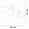 Стеклянная потолочная люстра  V4923-1/4PL черная Vitaluce