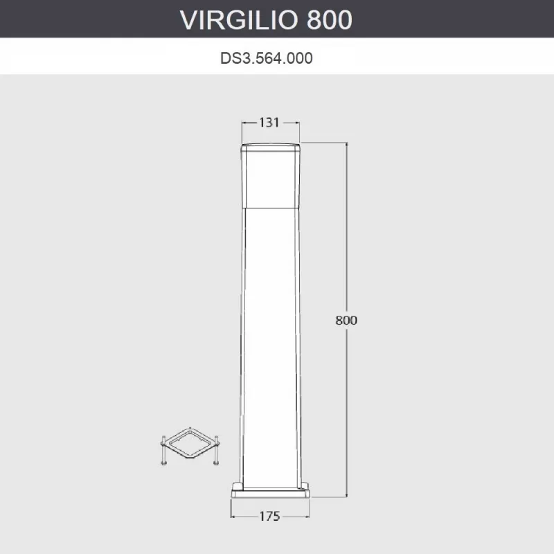 Наземный светильник Virgilio DS3.564.000.WYF1R белый Fumagalli Наземный светильник Virgilio DS3.564.000.WYF1R белый Fumagalli