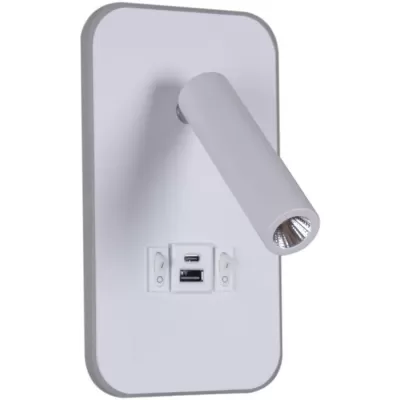 Настенный светильник  86204-9.2-001KT LED12W+USB WT