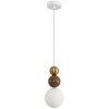 Стеклянный подвесной светильник Bonbones 8257/1 белый форма шар Lumion
