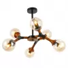 Стеклянная потолочная люстра Raquel SLE109402-06 цвет янтарь форма шар Evoluce Стеклянная потолочная люстра Raquel SLE109402-06 цвет янтарь форма шар Evoluce