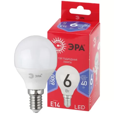 Лампочка светодиодная  LED P45-6W-865-E14 R ЭРА