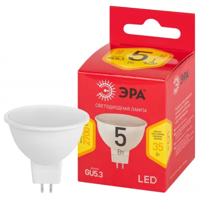Лампочка светодиодная  LED MR16-5W-827-GU5.3 R ЭРА