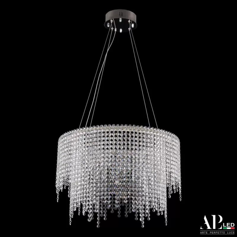 Хрустальная подвесная люстра Sicilia SH02.55.D.Ni.4000 прозрачная APL LED Хрустальная подвесная люстра Sicilia SH02.55.D.Ni.4000 прозрачная APL LED