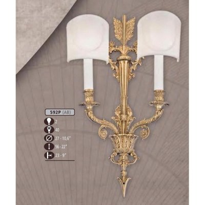 Бра 592P 592P/2 AB CREAM SHADE Riperlamp