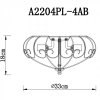 Стеклянная потолочная люстра Venezia A2204PL-4AB желтая Artelamp