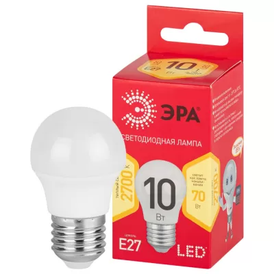 Лампочка светодиодная  LED P45-10W-827-E27 R ЭРА