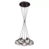 Стеклянный подвесной светильник  V4361-1/5S форма шар серый Vitaluce